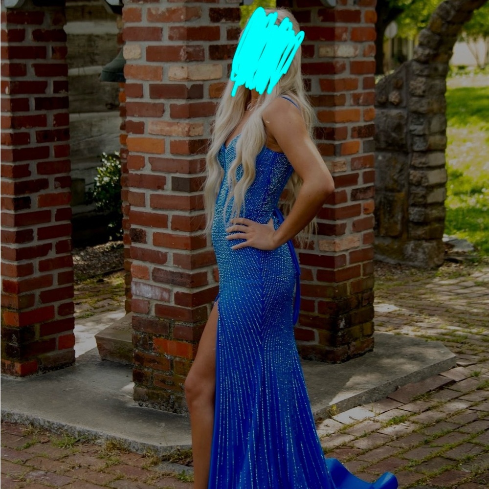 Sherri Hill Blue Prom Dress